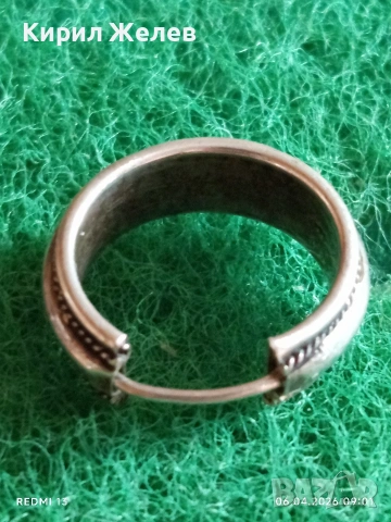 Винтидж сребърна обеца Английски стил орнаментика 53039, снимка 3 - Обеци - 54103970