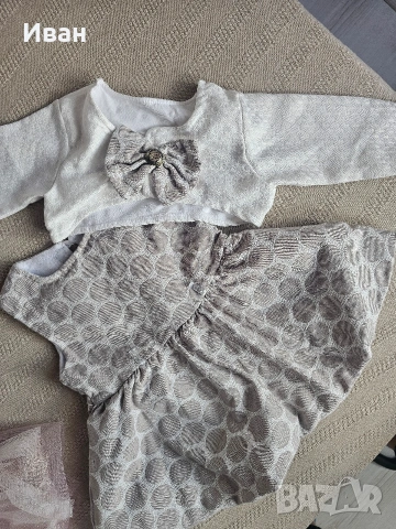 Две официални роклички за 6 м и нови буйки H&M, снимка 3 - Бебешки рокли - 54978976