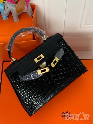 Hermes Kelly Crocodile Leather Handbag 22 cm, снимка 7 - Чанти - 55416106