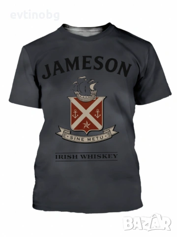 Мъжка тениска с къс ръкав,щампа на ирландско уиски,ежедневна дишаща материя