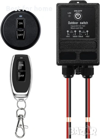 12v релеен превключвател с дистанционно управление, DC 12V-72V безжичен превключвател с дълъг обхват