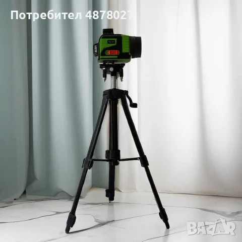 4D Лазерен Нивелир с 16 Линии (Четири Точков), Самонивелиращ се, със Зелен Лазер с тринога, снимка 7 - Измервателни инструменти - 55604312
