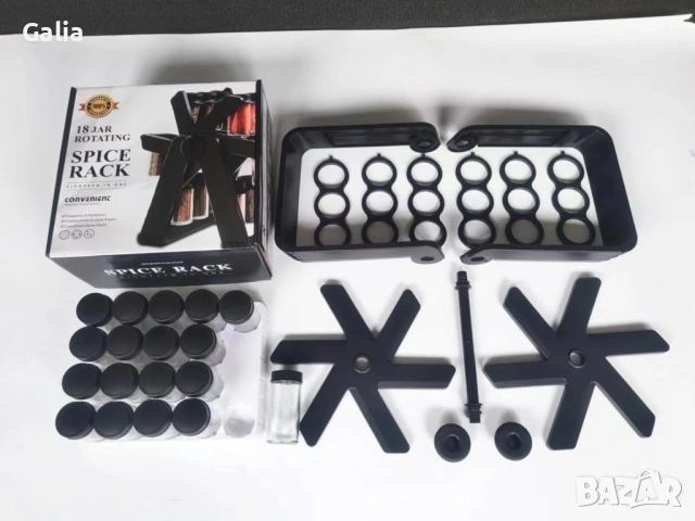 Стилен въртящ се органайзер за подправки, снимка 3 - Аксесоари за кухня - 54368002