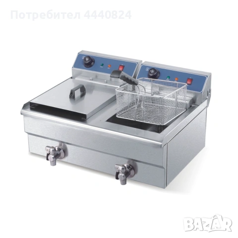 Двоен електрически фритюрник 2x10L – професионален 6 kW