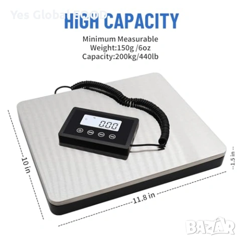 UNIWEIGH кантар 200кг/440lb за пратки и багаж, снимка 2 - Друга електроника - 54627188