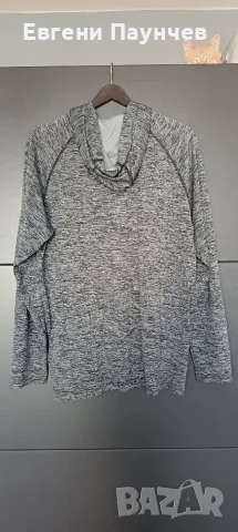 Under armour размер L мъжка фланелка с дълъг ръкав и качулка в сиво , снимка 3 - Блузи - 55409718