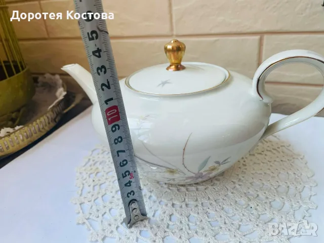 Красив порцеланов чайник от Германия с декор цветя, снимка 13 - Антикварни и старинни предмети - 55388261