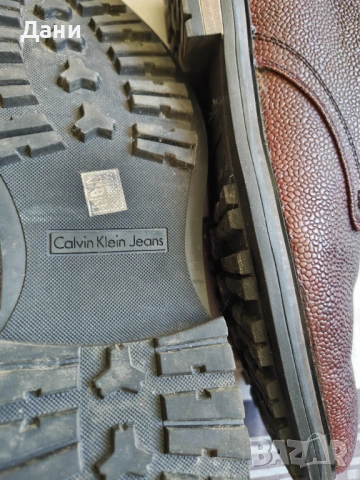 Мъжки кожени боти Calvin Klein Jeans Tezer SE8226 – Естествена кожа, Бордо, Размер 44 (Стелка 28 см), снимка 17 - Мъжки боти - 54553157