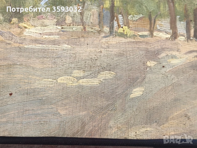 Неподписано масло - Никола Танев? , снимка 3 - Антикварни и старинни предмети - 54718201