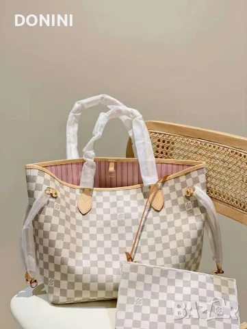Дамска чанта Louis Vuitton Neverfull, кожа, снимка 4 - Чанти - 55464558