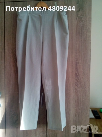 Дълъг дамски панталон   /бяло-сив/ - № 58