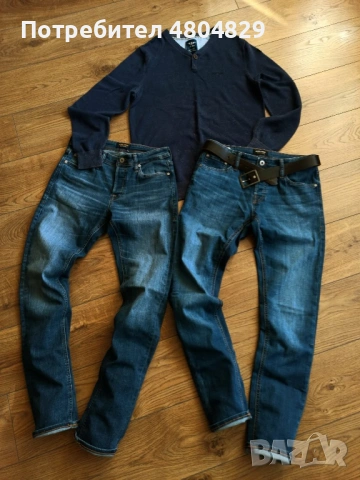 Оригинални мъжки дънки JACK & JONES (Модел с еластичност), снимка 10 - Дънки - 54541235