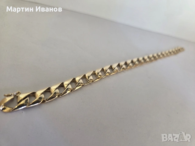 Златна плътна гривна панцер, снимка 10 - Гривни - 54552902