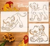 3 бр Цар лъв Симба стенсил шаблон спрей за торта украса сладки Scrapbooking, снимка 1