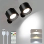 LED стенен аплик, магнитна стенна лампа, безжична стенна лампа, двупосочно осветление, снимка 1