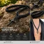 Масивен Плетен Гердан с Черен Кръст, снимка 2
