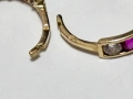 Златни Обеци 1,85 грама 14K(проба 585) с бели и розови циркони, снимка 9