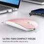Безжична мишка RaceGT USB C и USB A, преносима, лека, оптична, регулируеми DPI, розова, снимка 3