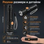 Мощен ръчен акумулаторен лед фенер USB зареждане CREE LED за къмпинг риболов лов туризъм палатка, снимка 5