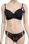 Комплект дамско бельо Hunkemöller – сутиен 80D и бикини M, черна дантела, снимка 1