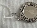 Сребърен медальон с буквата "А" вътре в декоративен меандър. Украйна., снимка 4