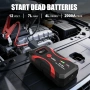 Преносим стартер за кола, 2000A, power bank USB x2, LED фенерче с 3 режима, снимка 2