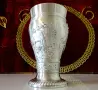 Калаена чаша,халба,релефни ловни картини Елен,Куче, снимка 2