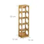 Поставка за вино от бамбук 53 x 14 x 12 см, стелаж за 5 бутилки Relaxdays , снимка 4