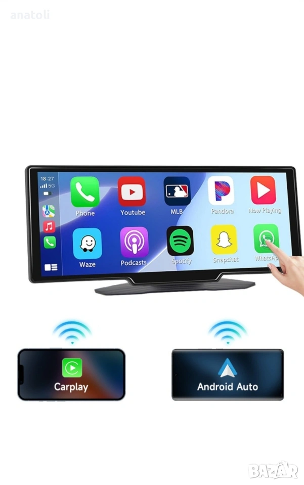 чисто нова мултимедийна навигация, 10.26" HD с Android безжична връзка Bluetooth 5.4 универсална , снимка 1