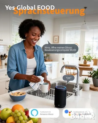 Diivoo WiFi таймер за поливане с 2 зони и Alexa, снимка 4 - Друга електроника - 55315254