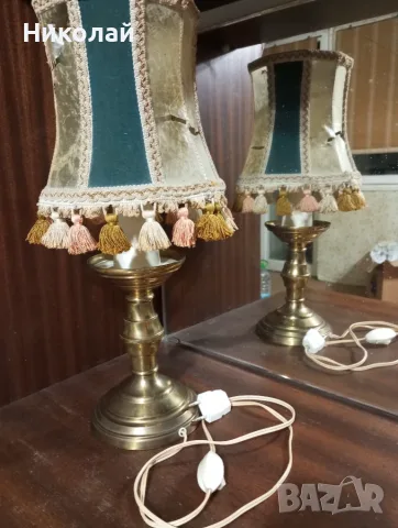 Ретро бронзова нощна лампа, снимка 11 - Антикварни и старинни предмети - 55300422