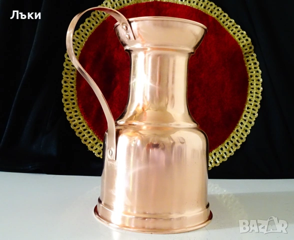 Медна кана за вино 1 л.,безшевна чиста червена мед. , снимка 5 - Антикварни и старинни предмети - 55192491