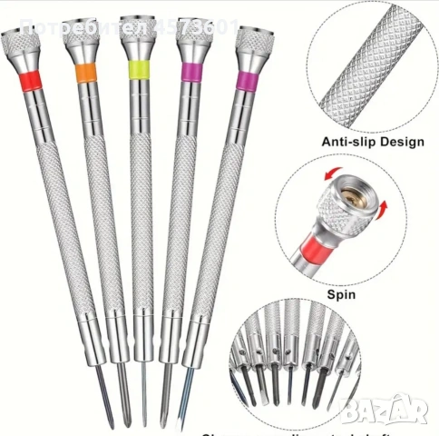 Комплект прецизни отвертки, снимка 3 - Отвертки - 54090252