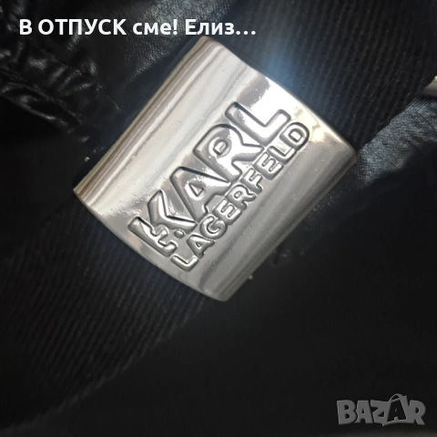 Кожена шапка оригинал дизайнерска Karl Lagerfeld , снимка 4 - Шапки - 54270426
