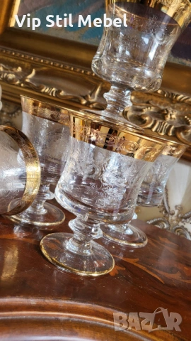 Италиански кристални чаши Мурано , снимка 4 - Чаши - 54082961