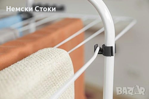 Вертикален сушилник Vileda Level 3 с 3 нива и 6 сгъваеми решетки, 33 м обща дължина за сушене, снимка 6 - Сушилници - 55235890