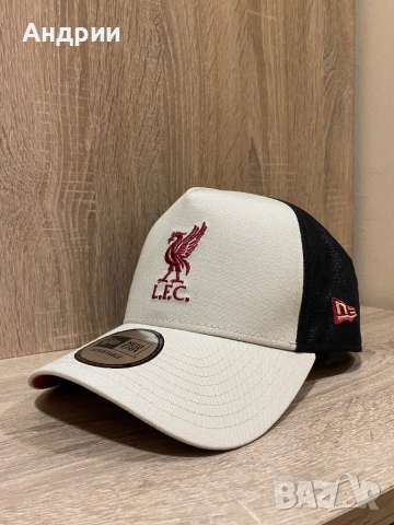  Liverpool FC New Era 9FORTY A-Frame Trucker Cap – Light Beige