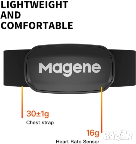 пулсомер Magene H303 Heart Rate Monitor ANT Plus Bluetooth, снимка 13 - Смарт гривни - 54693386
