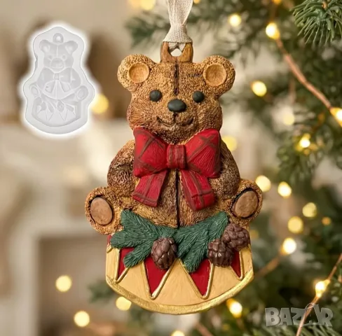Молд коледна играчка за елха мече, снимка 2 - Форми - 55317094