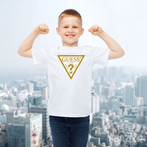 Guess/Гес мъжка, дамска, детска, щампа, зелено, бяло, черно, памучна тениска, снимка 2 - Блузи - 54088268