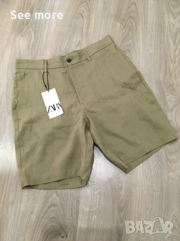 Zara Men's линен бленд мъжки панталонки 31, снимка 3 - Къси панталони - 55578572