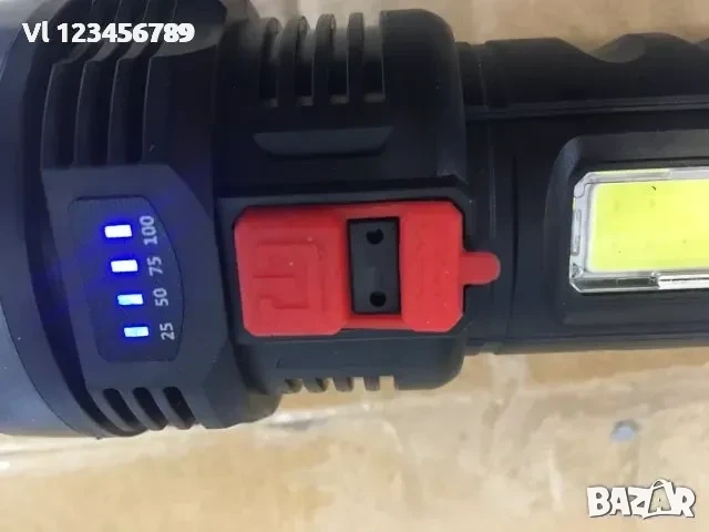 Олекотен акумулаторен прожектор модел bl-822 + COB осветление , снимка 4 - Къмпинг осветление - 54007482