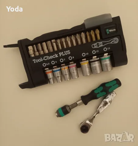 Гедоре комплект вложки с накрайници и тресчотка WERA Tool-Check Plus, снимка 4 - Куфари с инструменти - 55381844