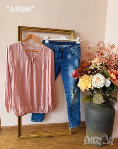 ZARA Дамски дънки, яке и риза, снимка 3 - Дънки - 54031167