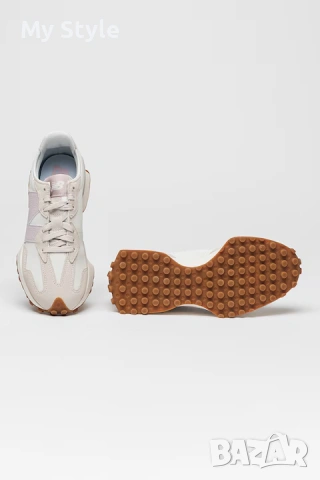 Чисто нови New Balance, Велурени маратоки с кожа, Слонова кост, Бeжово, бледо Розови детайли, 38 р-р, снимка 2 - Маратонки - 55205874