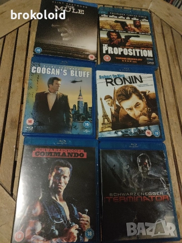 колекция екшън криминални blu ray commando terminator ronin clint eastwood