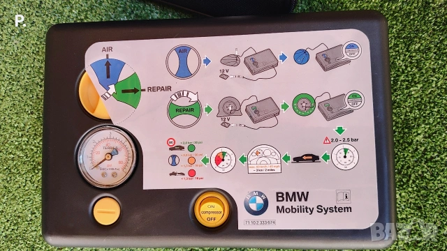 BMW Мобилен Комплект за спукана гума с Компресор / Нов !!!, снимка 5 - Аксесоари и консумативи - 54801264