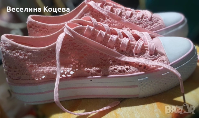 чистонови, розови кецове с дебела подметка, снимка 2 - Кецове - 54085282