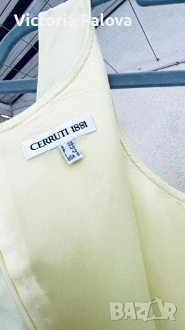 Елегантна маркова  рокля Cerruti 1881 в цвят лайм - стил „тих лукс", снимка 8 - Рокли - 53991231