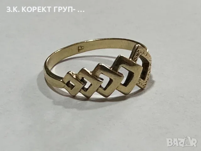 Златен дамски пръстен 14К – 1,76 гр., размер 53, снимка 5 - Пръстени - 55545382